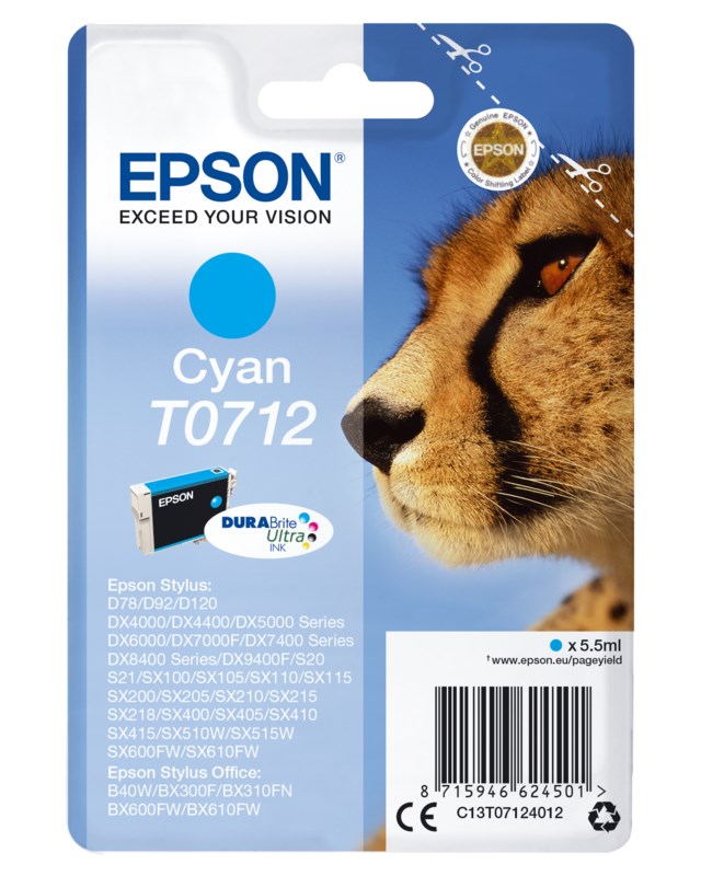 Ink-Jet Epson T0712 Cyan 5,5 Ml - 1