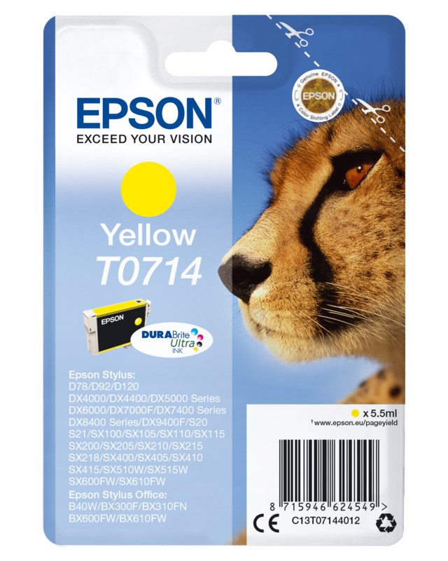 Ink-Jet Epson T0714 Gul 5,5 Ml - 1
