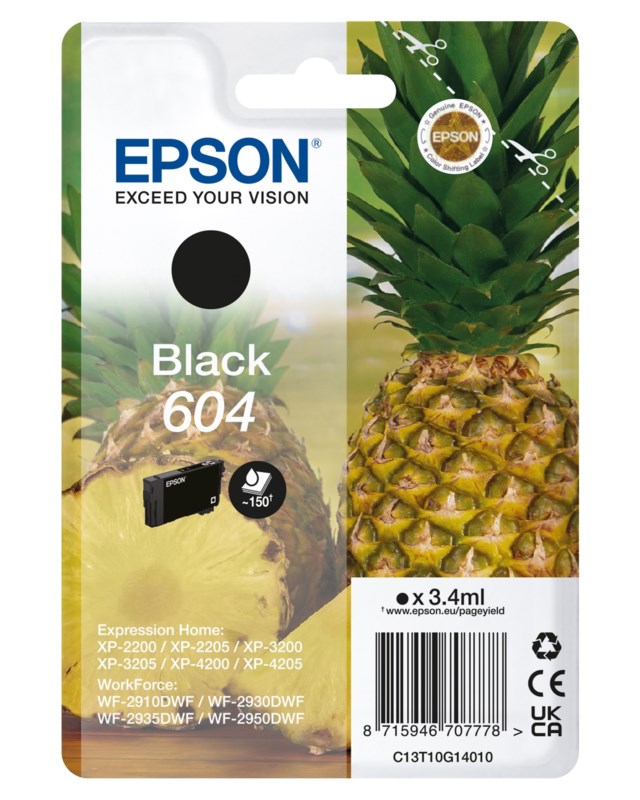 Ink-Jet Epson T604 svart - 1