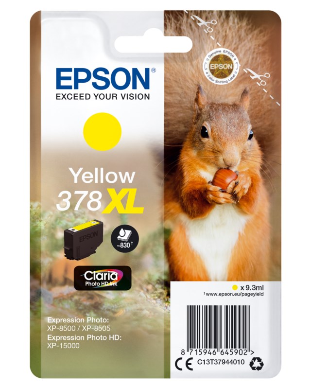 Ink-Jet Epson T378 XL gul - 1