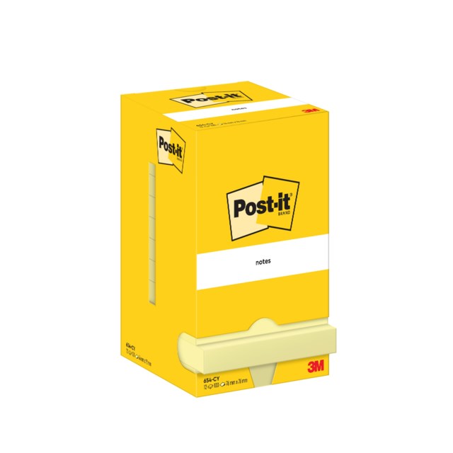 Post-it 654CY 76x76 mm gul 12st/fp - 76x76mm - 1
