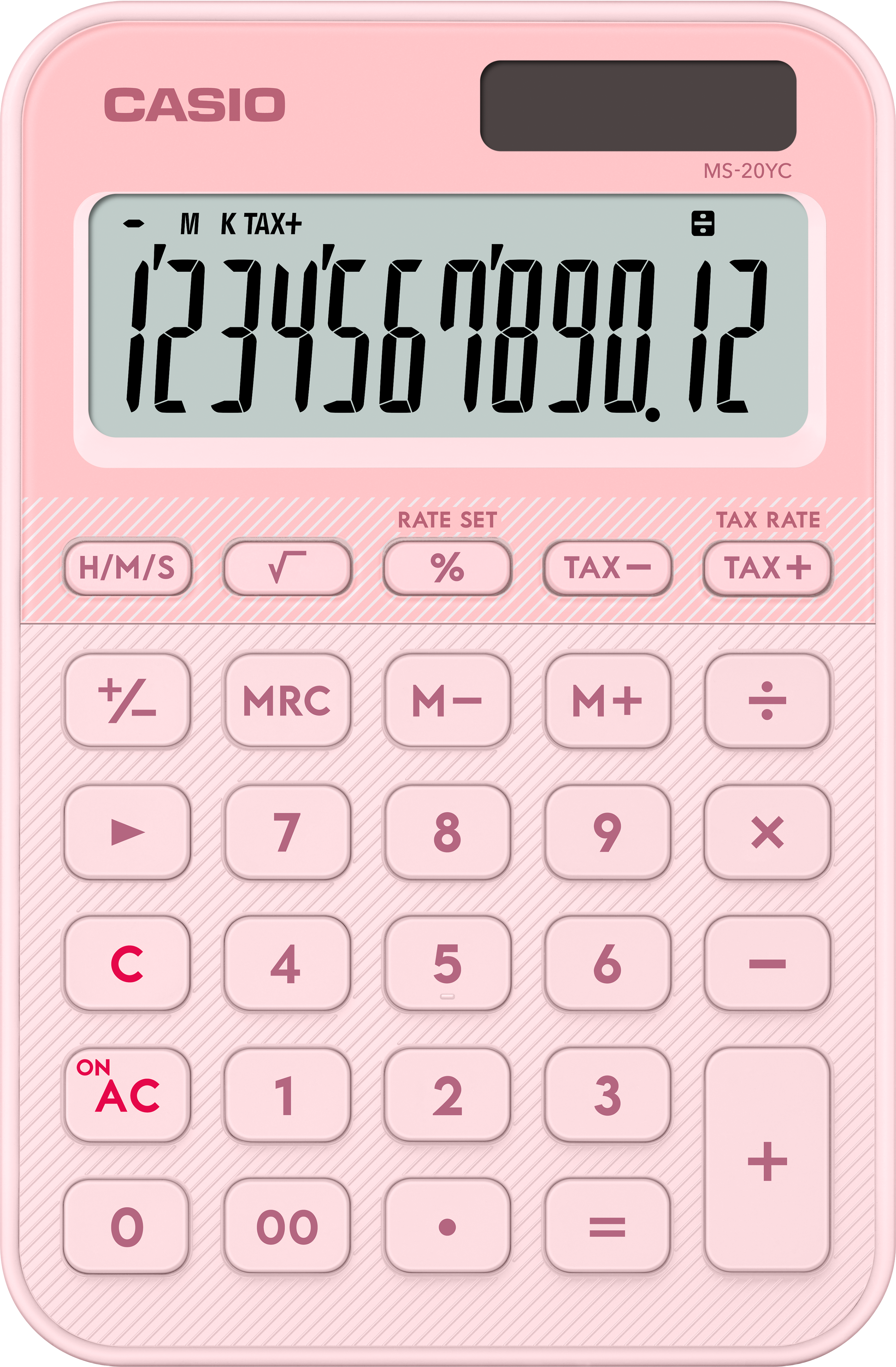 Bordsräknare Casio MS-20YC, 12 siffror, ljusrosa - Kontor & Papper - Kontorsmaskiner - Miniräknare