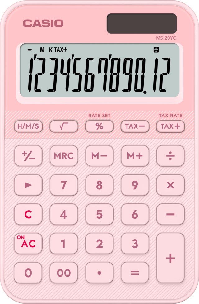 Bordsräknare Casio MS-20YC ljusrosa - 1