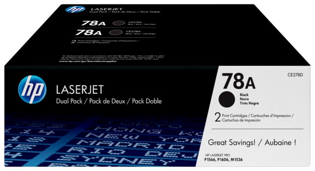 Lasertoner HP CE278AD 78A Svart Twinpack - 1