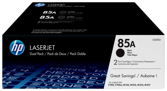 Lasertoner HP CE285AD 85A Svart twinpack - 1