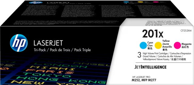 Lasertoner HP 201X cyan/magenta/gul Multipack - 1