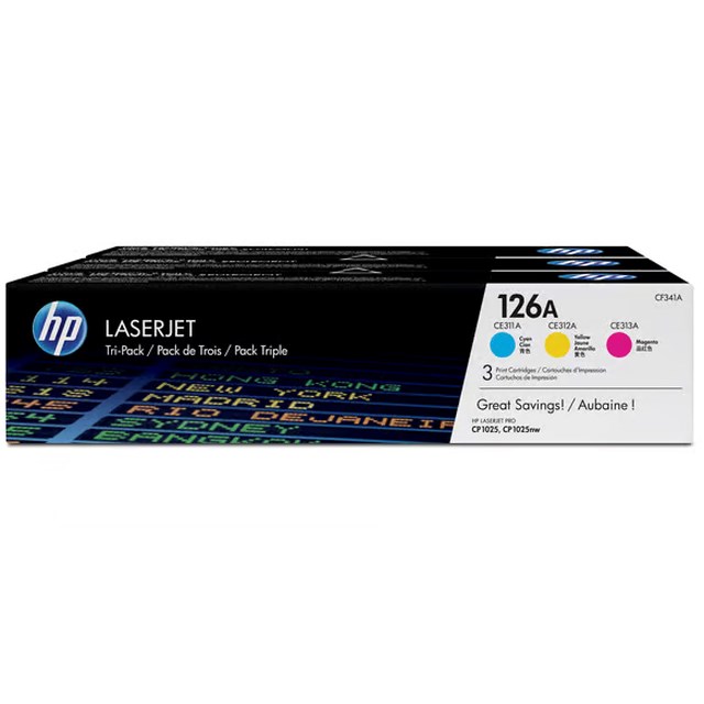 Lasertoner HP 126A cyan/magenta/gul Multipack - 1