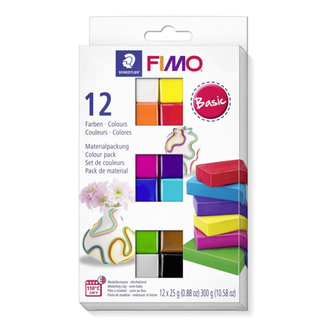 Modellera Fimo Basic 25g x 12-färger - 25g - 1