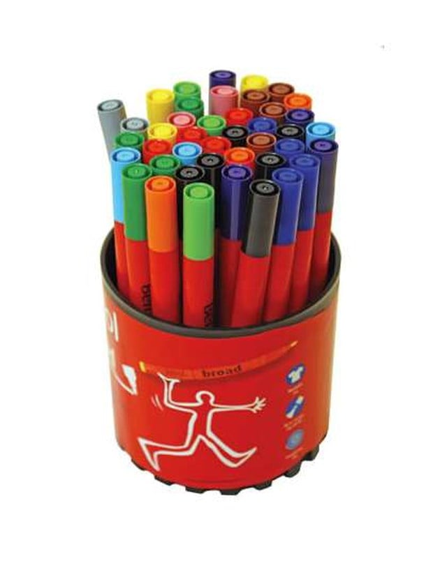 Tuschpenna Berol Colour broad 42 pennor 12 färger i burk - 3,5mm - 1