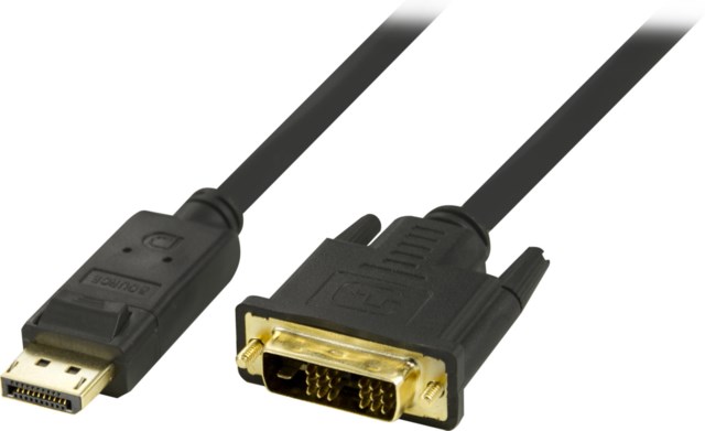 DisplayPort till DVI-kabel 20-pin manlig - manlig 1m svart - 1