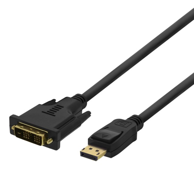 DisplayPort till DVI-kabel 20-pin manlig - manlig 2m svart - 1