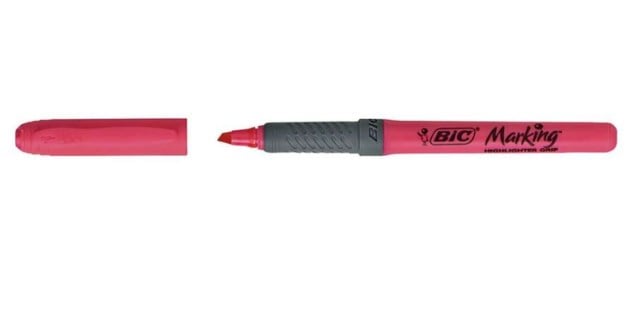 Överstrykningspenna Bic Highlighter Grip rosa - 1,6-3,2mm - 1