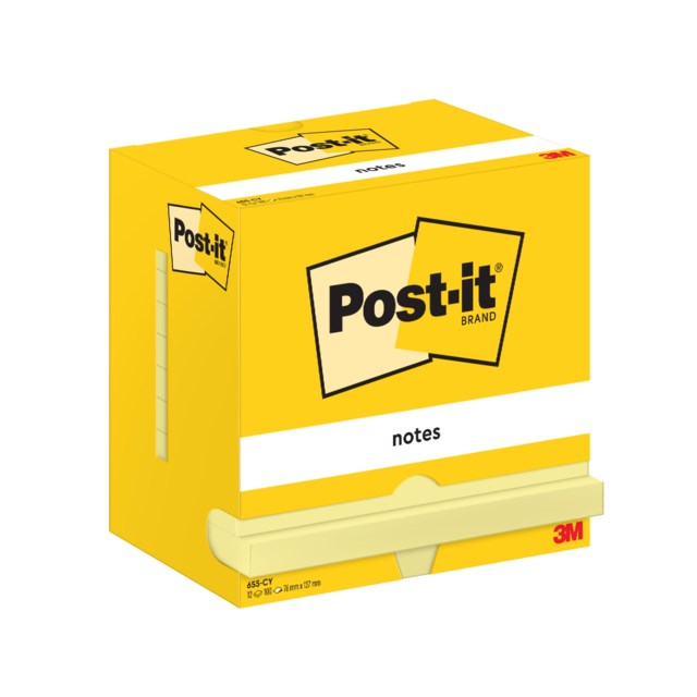 Post-it 655CY 76x127 mm gul 12st/fp - 76x127mm - 1