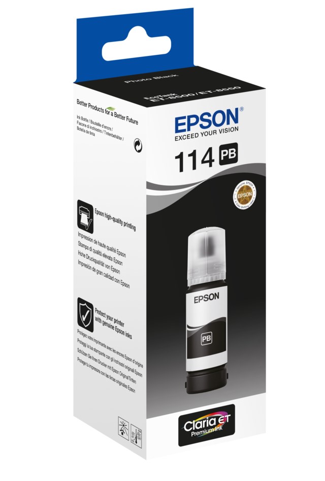 Ink-Jet Epson 114 Eco Tank Photo svart - 1