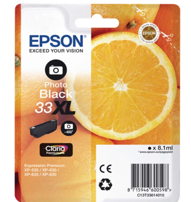 Ink-Jet Epson 33XL photo svart - 8,1ml - 1