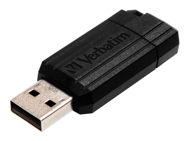 USB-minne Verbatim 2.0 Pinstripe 32GB svart - 1