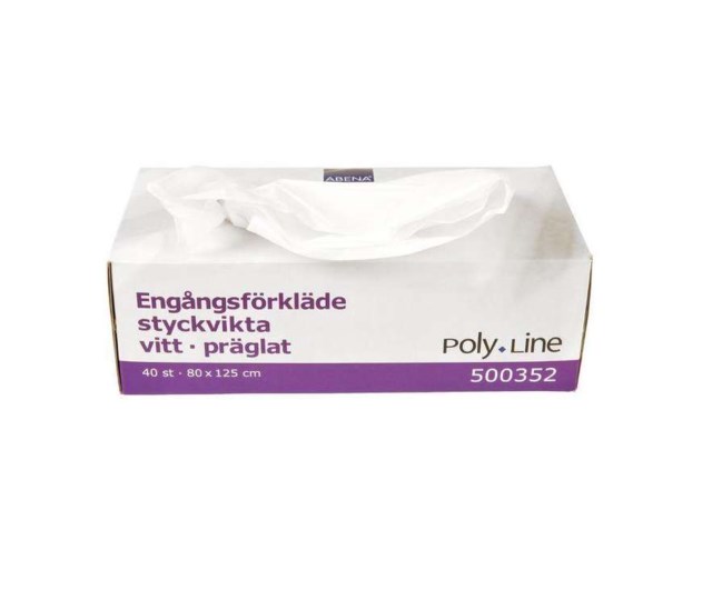 Förkläde engångs i dispenser 80x125cm vit 360st/krt - 800x1250mm - 1