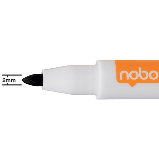 Whiteboardpenna Nobo Dry-Erase m sudd svart - 1