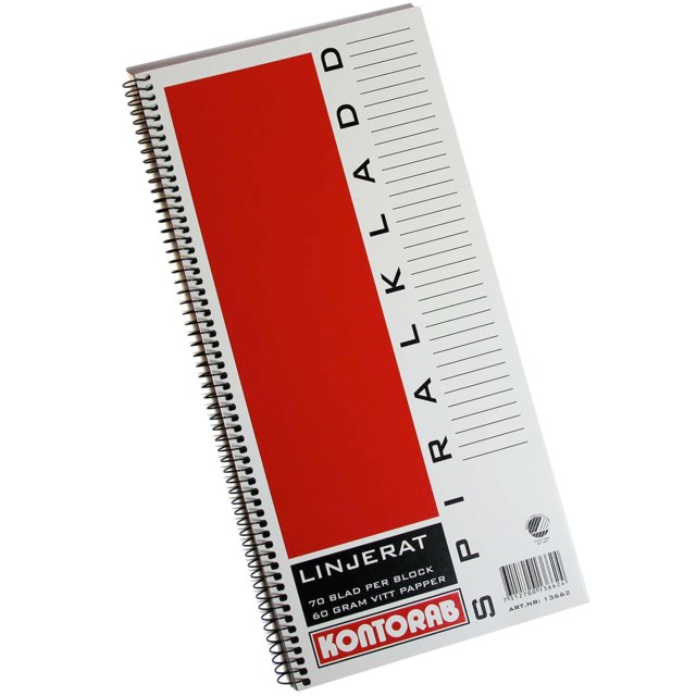 Spiralkladd Kontorab 140x295mm linjerat - 140x295mm - 1