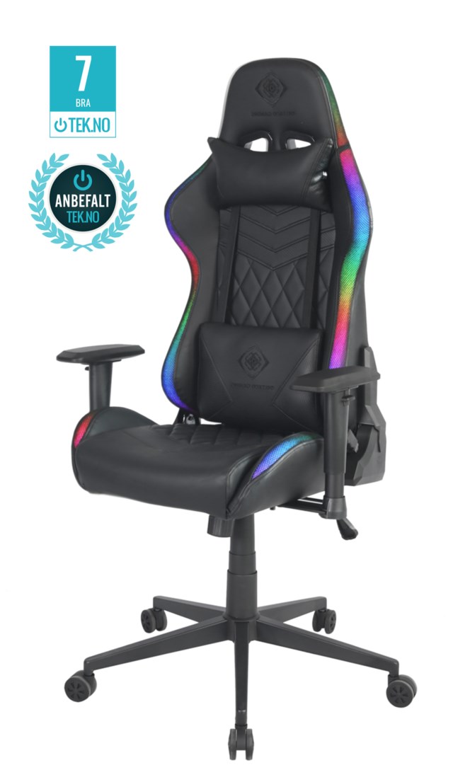 Gamingstol Deltaco Gaming med LED svart - 1