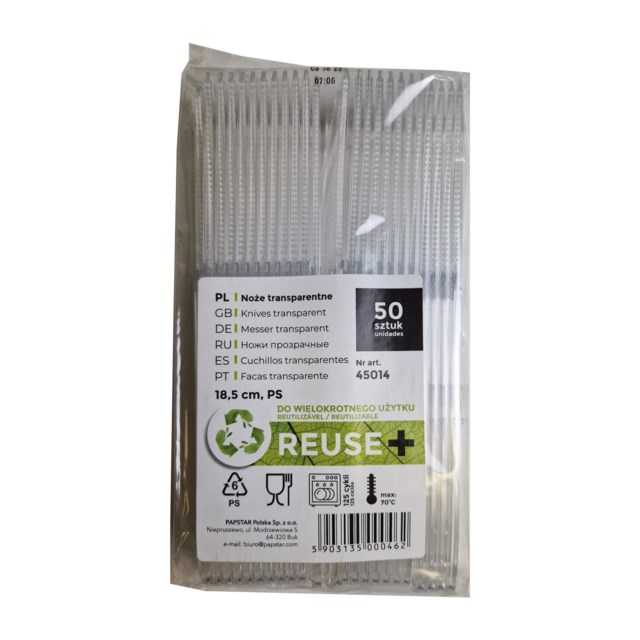Plastbestick kniv, 18,5cm, "reuse", 50st/fp - 185mm - 1