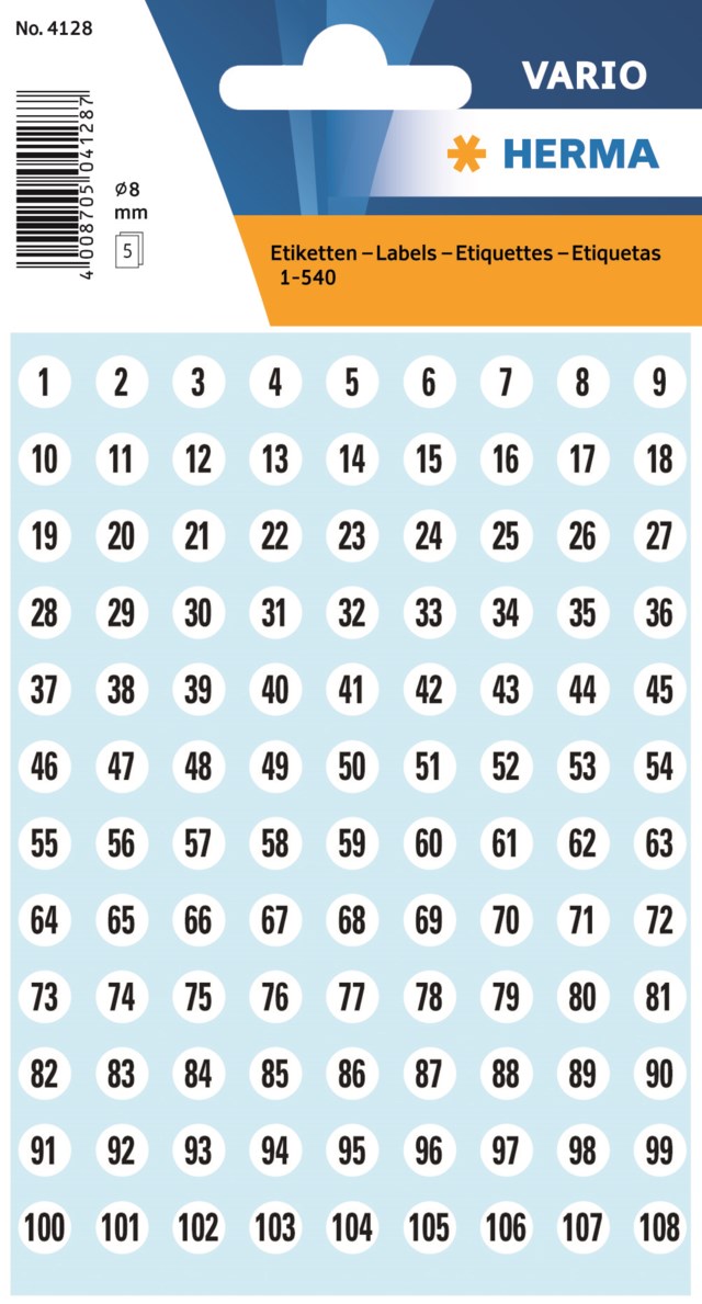 Etikett 1-540 Ø8 540/fp - 8mm - 1