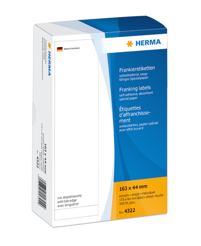 Frankeringsetikett Enkel 163x44mm 500st/fp - 163x44mm - 1