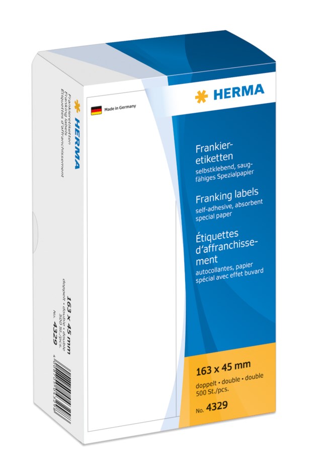 Frankeringsetikett Dubbel 163x45mm 500st/fp - 163x45mm - 1