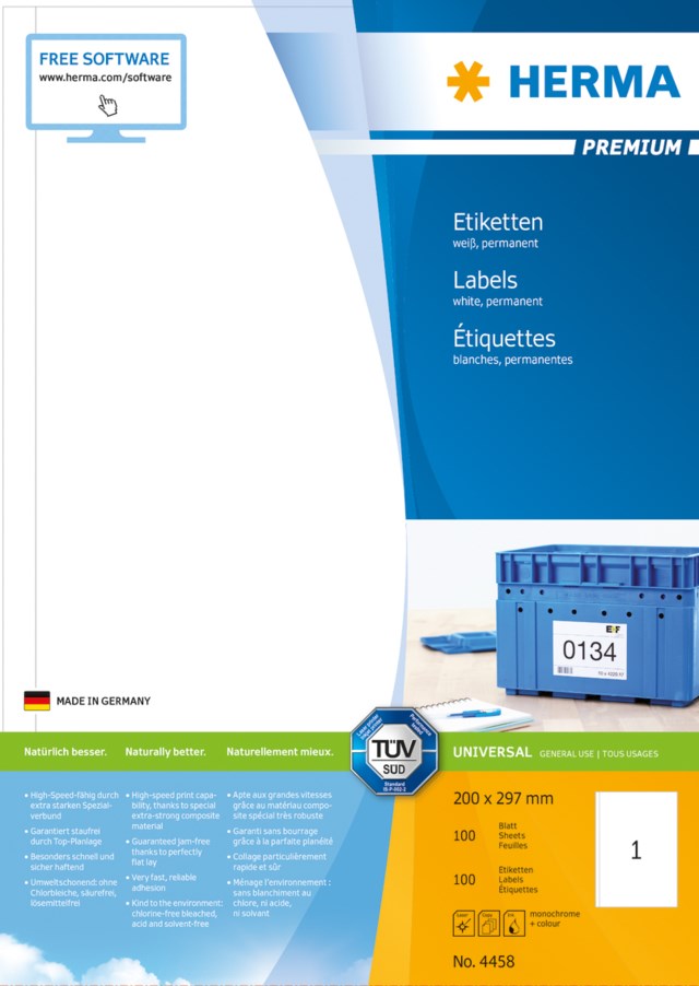 Etikett Herma Premium 200 x 297mm 100st/fp - 200x297mm - 1