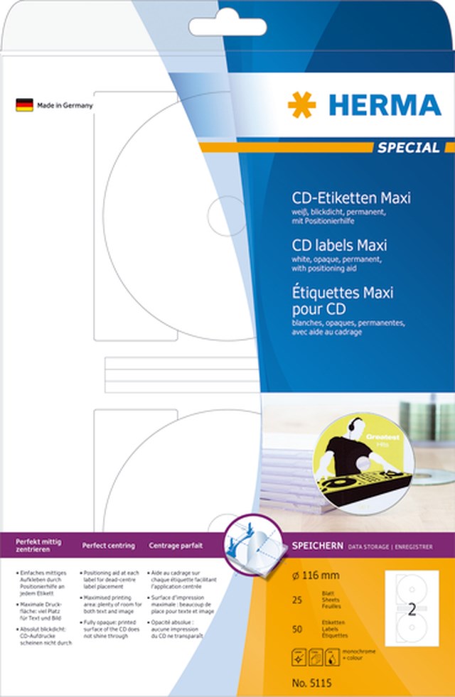 Etikett Cd Ø 116 mm maxi 50/fp - 116mm - 1