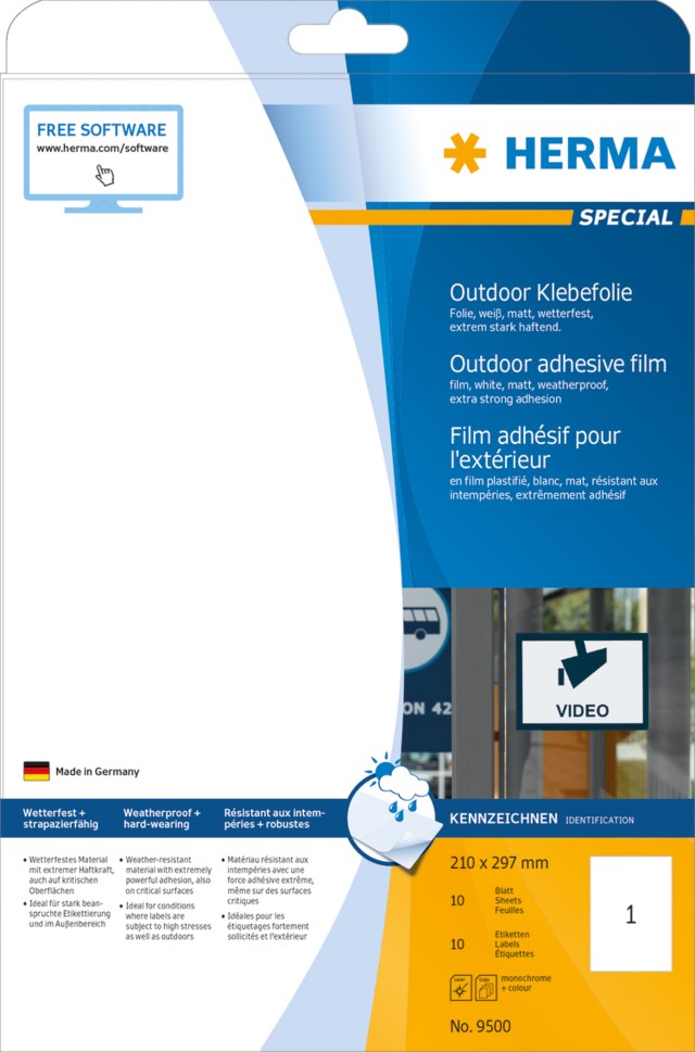 Etikett Herma Special utomhus 210 x 297mm 10st/fp - STL 9 - 1