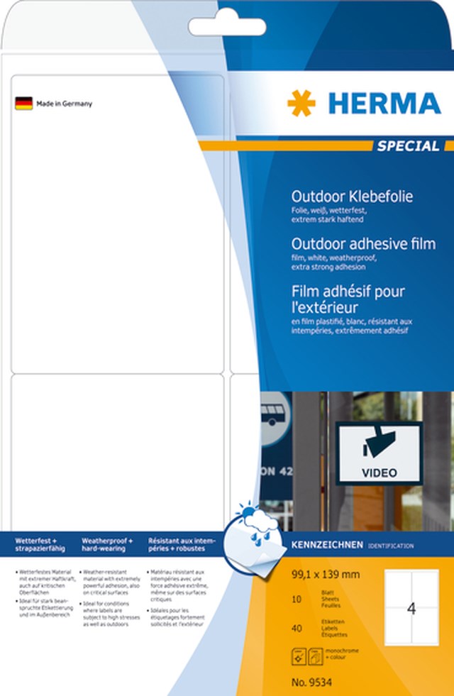 Etikett Herma Special utomhus 99,1 x 139mm 40st/fp - A4 - 1