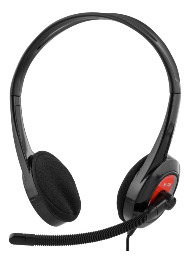 Stereo Headset On-Ear 1x3.5mm 4-Pin 1.8m Svart/Röd - 1