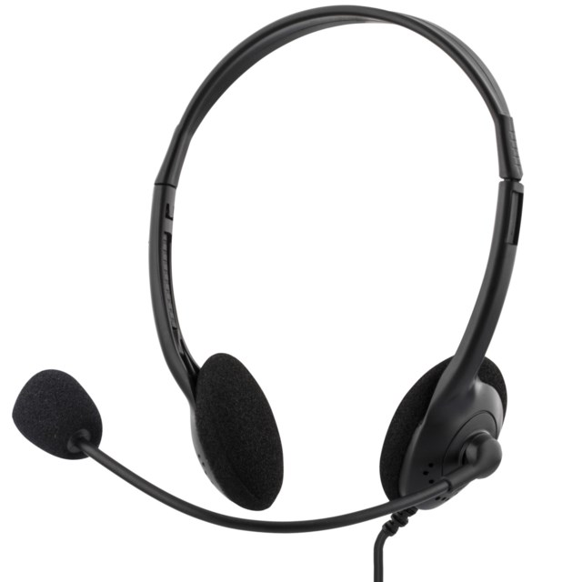 Stereo Headset Mikrofon Och Volymkontroll 2x 3.5mm Svart - 1