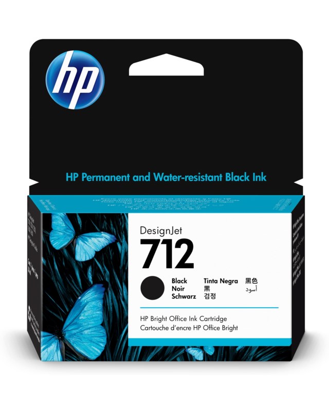 Ink-Jet HP No 712 38ml svart - 29ml - 1