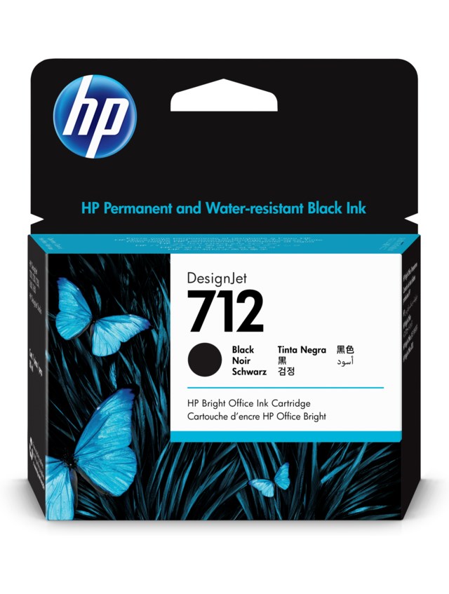Ink-Jet HP No 712 80ml svart - 80ml - 1
