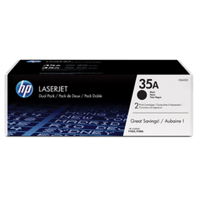 Lasertoner HP CB435AD 35A Svart Dualpack - 1