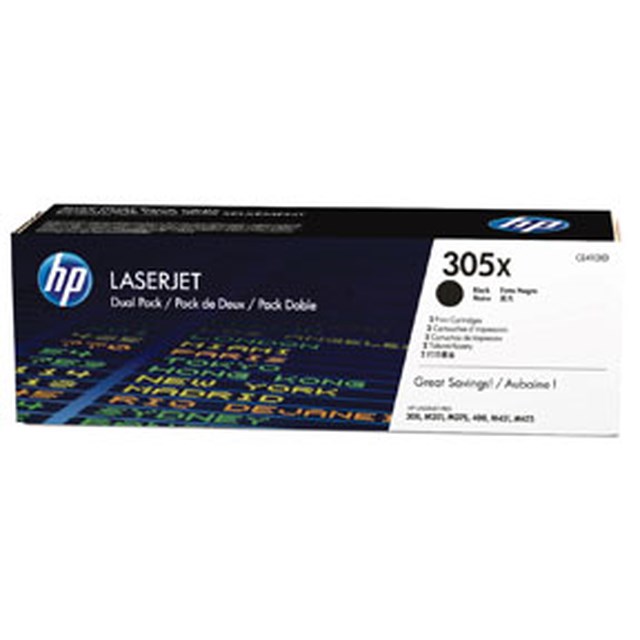 Lasertoner HP 305X dual-pack svart - 1