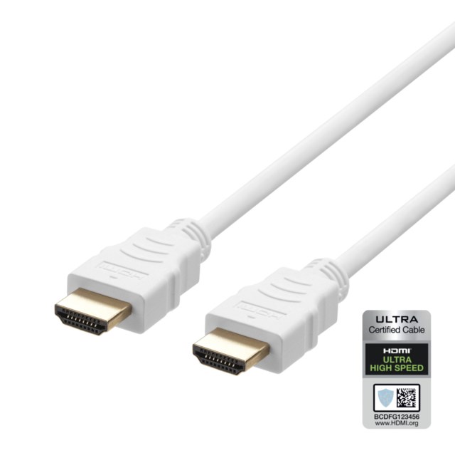 Ultra High Speed HDMI-kabel 48Gbps 2m vit - 1
