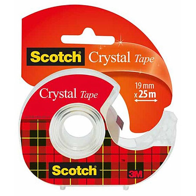 Tejp Scotch Crystal 12mm x 10m m hållare - 12mmx10m - 1