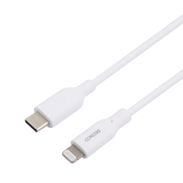 Kabel Deltaco USB-C till Lightning vit 1 m - 1m - 1
