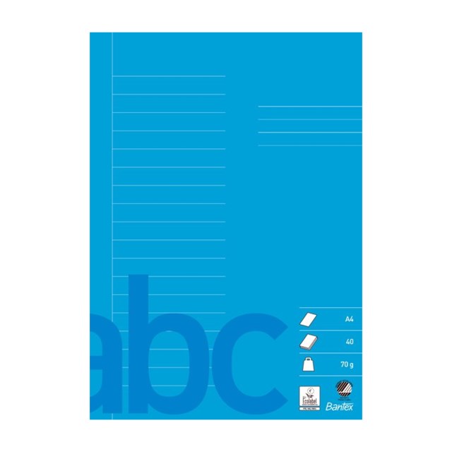 Skolhäfte Bantex A4 linjerad 14,5mm blå - A4 - 1