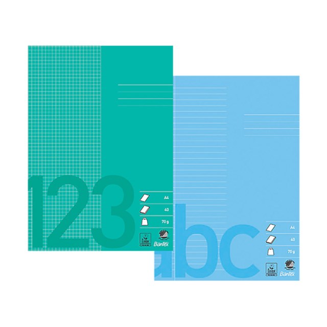 Skolhäfte Bantex A5 linjerat 14,5mm varannan sida lime - A5 - 1