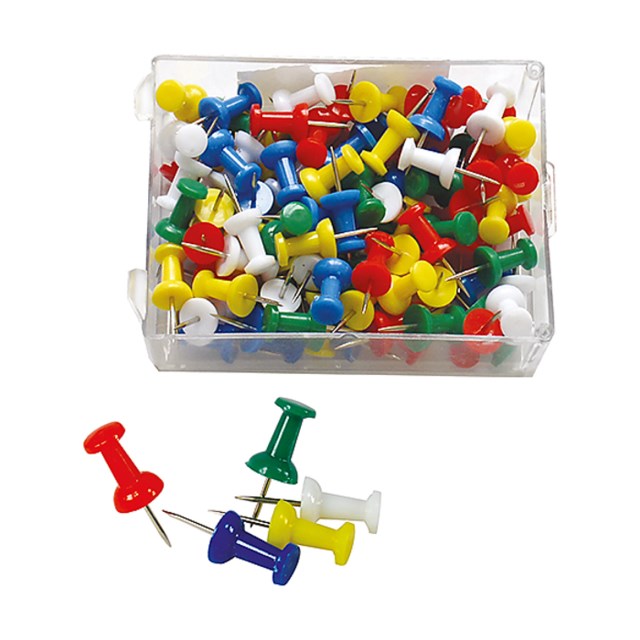 Kartnålar Push-pins gul 30/fp - 9mm - 1