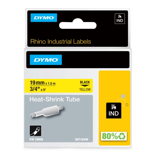 Krympslang Dymo M1400 19Mm Sv/Gul - 19mm - 1