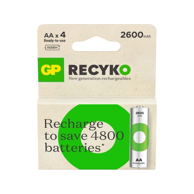 Batteri GP Recyko AA 2600mAh 4-pack - AA - 1