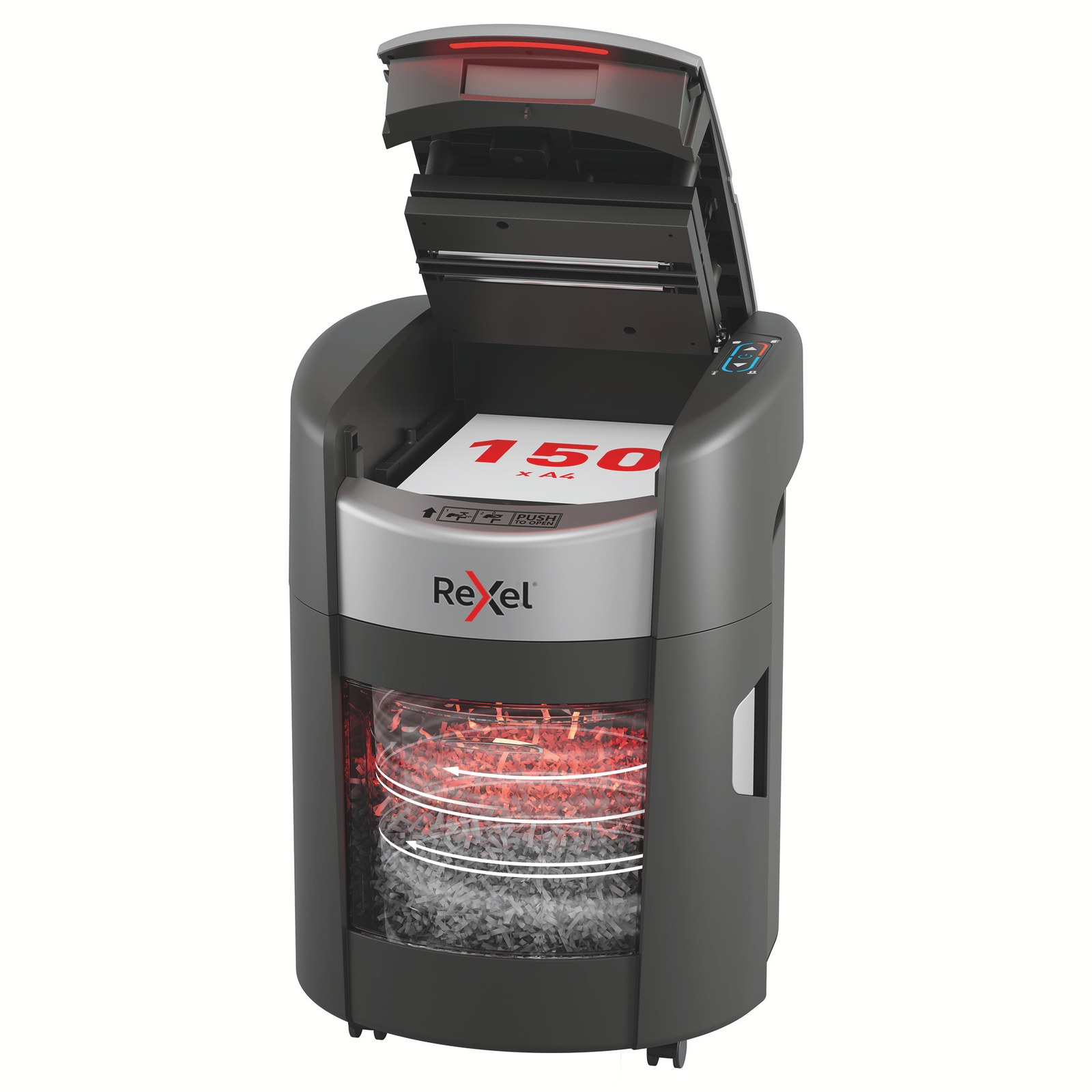 Automatisk dokumentförstörare Rexel ShredMax AutoFeed+ 150X, P4, 15 L - Kontor & Papper - Kontorsmaskiner - Dokumentförstörare