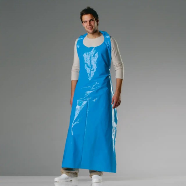 Engångsförkläde 90x150cm 40my, blå 250st/krt - 900x1500mm - 1