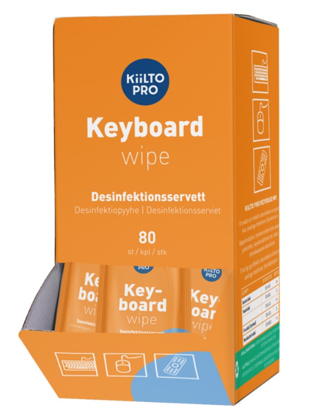 Desinfektionsservett Kiilto Pro Keyboard, 80st/fp - 1