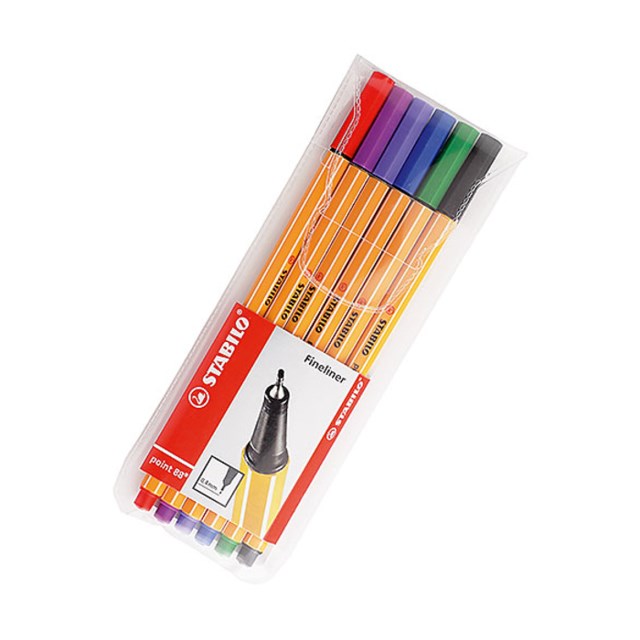 Fiberpenna Stabilo Point 88 Fineliner 6-set - 0,4mm - 1